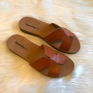 Laundry List H Brown Leather Sandals Size 8.5
